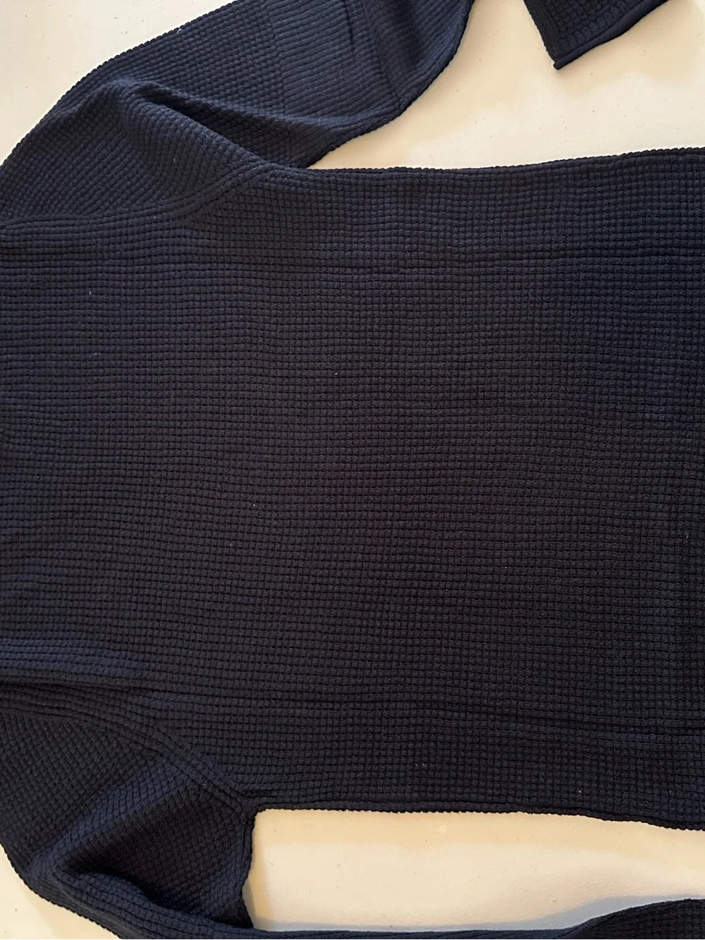 Billy Reid Navy Waffle-Knit Crewneck Sweater